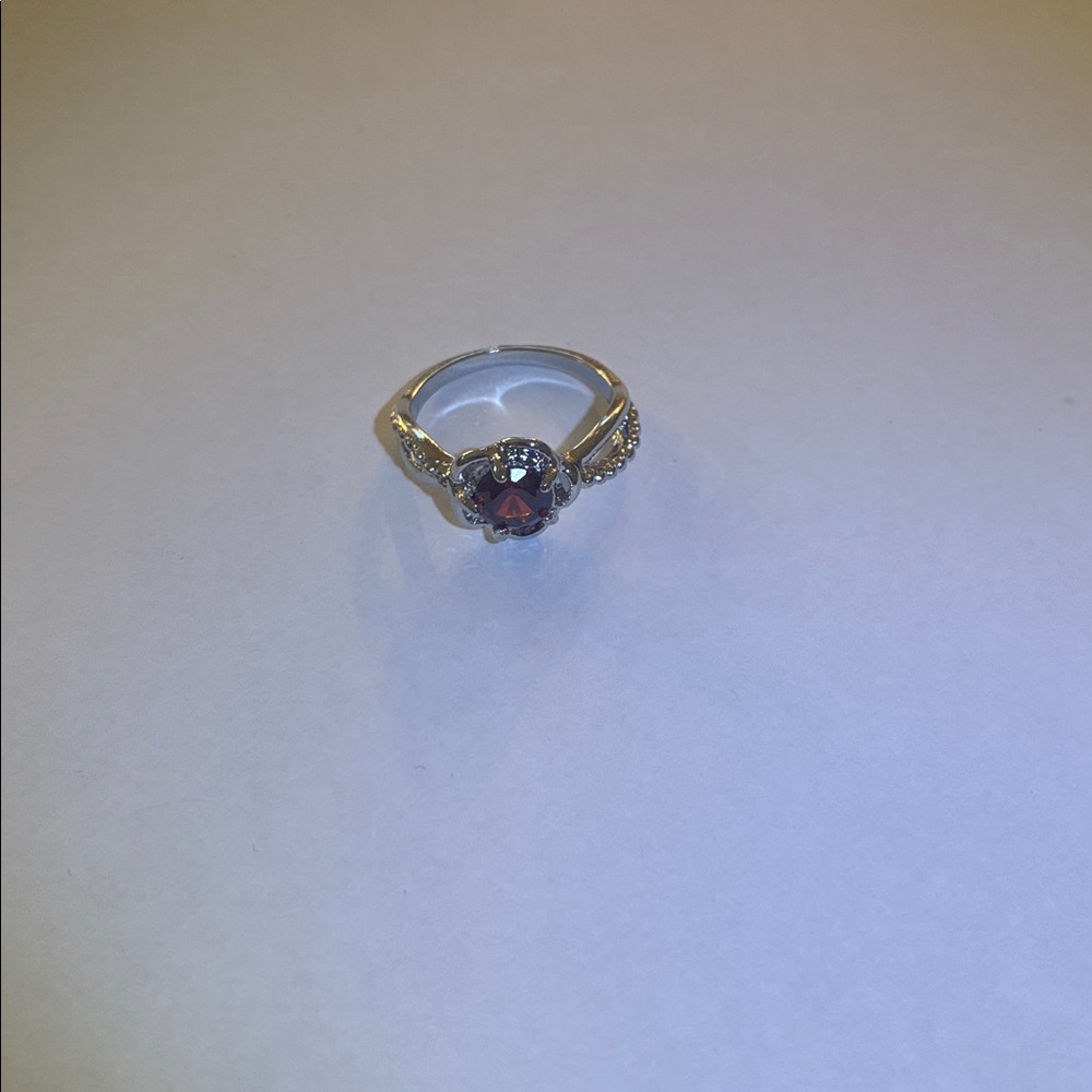 Silver Ring with RED Gemstone